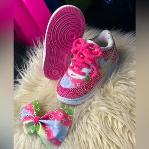 Baby girl AF1 with matching bow 8c